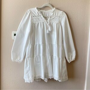 White Flare Mini Boho Dress size S Summer